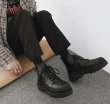 画像3: Lace-up chunky sole Martin boots British boots  メンズ  レースアップチャンキーソール厚底マーティンブーツ レザーブーツ  (3)