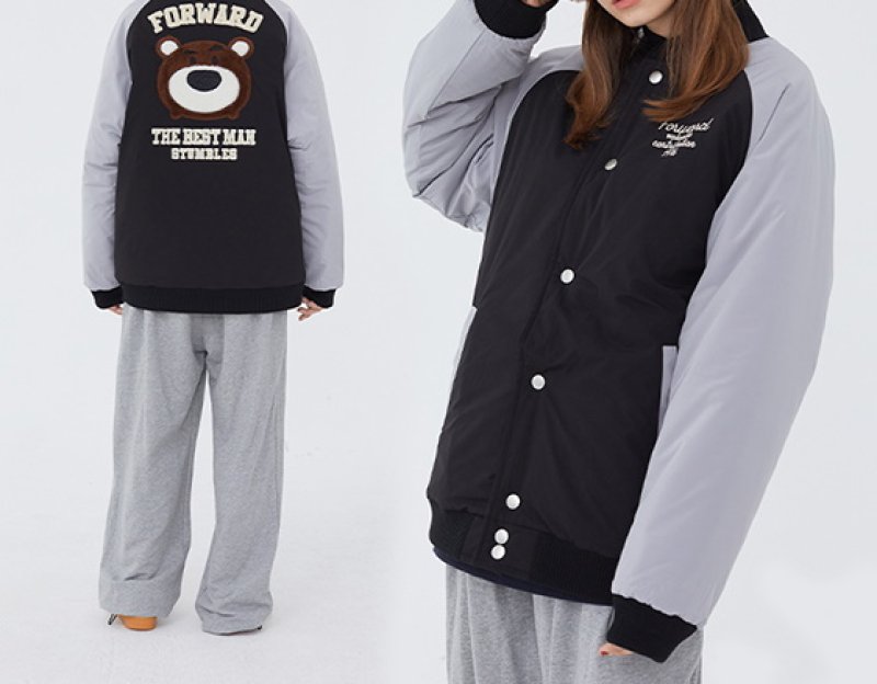 画像8: Cubs baseball  Loose baseball uniform couple cotton jacket ユニセックス 男女兼用カブス野球ユニフォーム刺繍 ジップアップスタジアムジャンパー ジャケット ブルゾン (8)