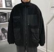 画像6: Stand-up collar printing lambswool Multiple pockets cotton jacket ユニセックス 男女兼用バックロゴマルチポケットラムズウールジャケット ブルゾン (6)