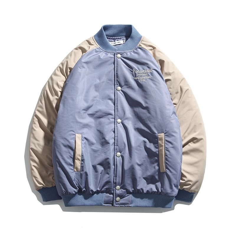 画像4: Cubs baseball  Loose baseball uniform couple cotton jacket ユニセックス 男女兼用カブス野球ユニフォーム刺繍 ジップアップスタジアムジャンパー ジャケット ブルゾン (4)