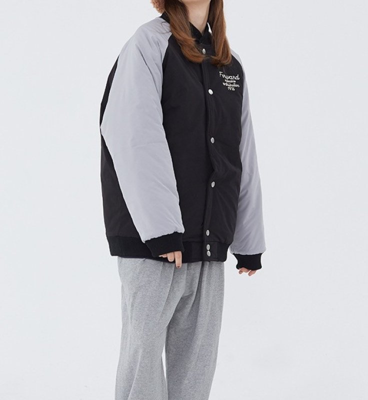 画像9: Cubs baseball  Loose baseball uniform couple cotton jacket ユニセックス 男女兼用カブス野球ユニフォーム刺繍 ジップアップスタジアムジャンパー ジャケット ブルゾン (9)