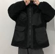 画像4: Stand-up collar printing lambswool Multiple pockets cotton jacket ユニセックス 男女兼用バックロゴマルチポケットラムズウールジャケット ブルゾン (4)