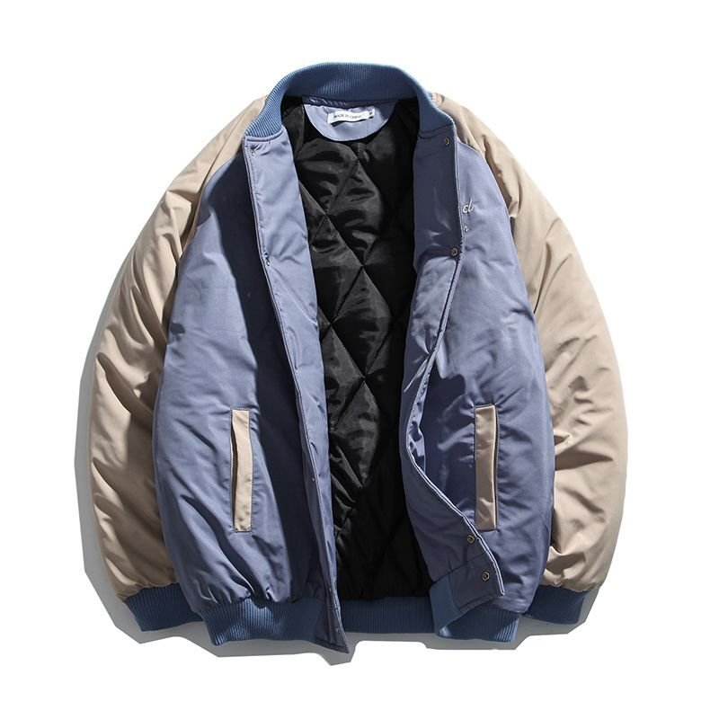 画像10: Cubs baseball  Loose baseball uniform couple cotton jacket ユニセックス 男女兼用カブス野球ユニフォーム刺繍 ジップアップスタジアムジャンパー ジャケット ブルゾン (10)