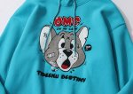 画像8: Unisex Hip hop embroidery Tom and jerry hooded sweater トム＆ジェリー トムとジェリープリントスウェッフーディパーカー男女兼用　ユニセックス (8)