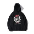 画像1: Unisex Hip hop embroidery Tom and jerry hooded sweater トム＆ジェリー トムとジェリープリントスウェッフーディパーカー男女兼用　ユニセックス (1)