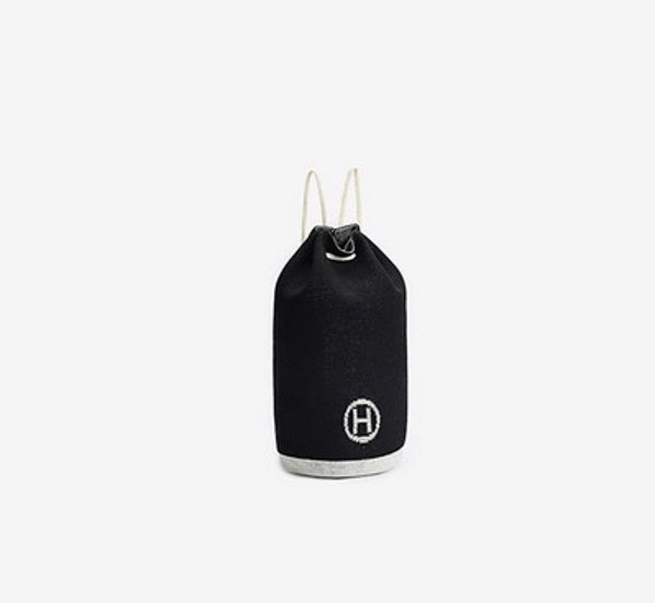 画像1: Knit H logo long backpack bag ニット 編み Hロゴ 巾着型 リュックサック バックパック リュック (1)