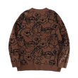 画像4: Unisex Street fashion back view bear Pooh sweater     熊のプーさんプリント＆編み込みセーター 男女兼用 ユニセックス (4)