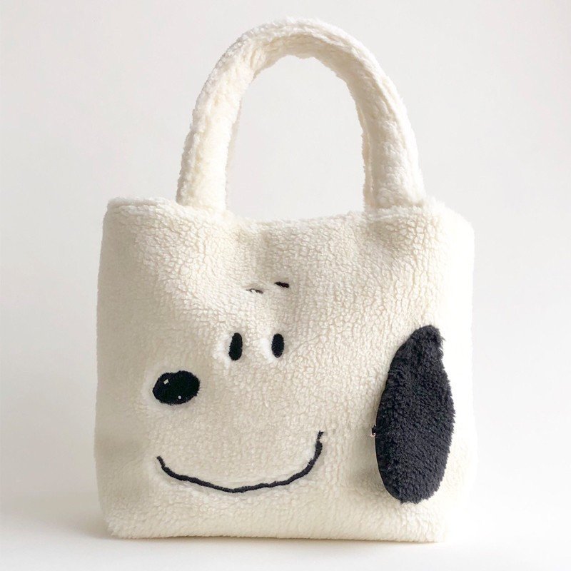 画像3: Snoopy cute cartoon Lamb cashmere handbag tote bag　スヌーピーもこもこラムヘアートートバック  (3)