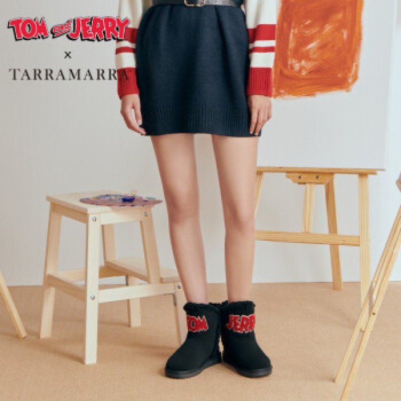 画像4: Tom and Jerry Big Logo Real Sheepskinfur Ugg Boots Tarramarra – By Ever Australia トム＆ジェリー トムとジェリー ロゴ入り リアルレザーシープスキン ファーブーツ アグ (4)