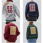 画像1: unisex Back 2020 patch  round neck plus velvet sweatshirt　男女兼用 ユニセックスバック2020パッチレターロゴトレーナー (1)