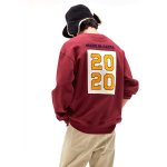 画像7: unisex Back 2020 patch  round neck plus velvet sweatshirt　男女兼用 ユニセックスバック2020パッチレターロゴトレーナー (7)