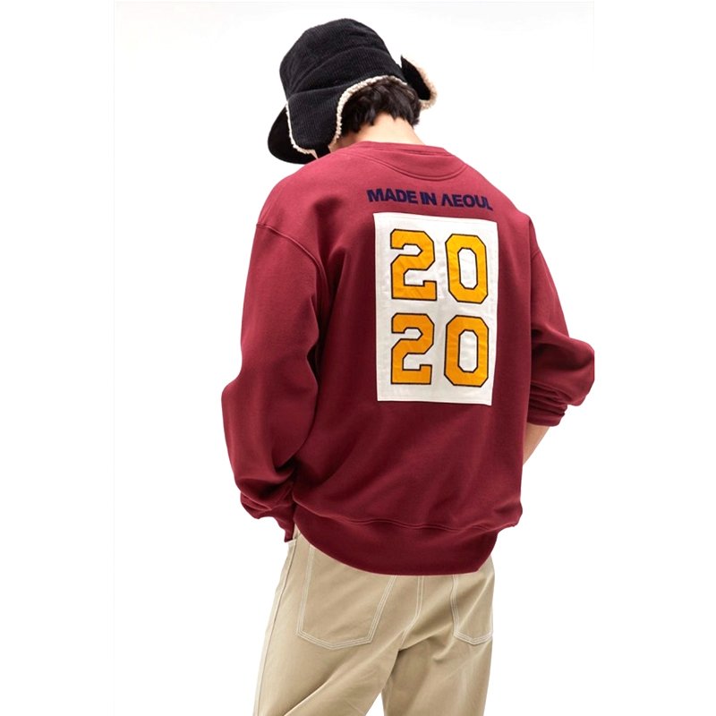 画像7: unisex Back 2020 patch  round neck plus velvet sweatshirt 男女兼用 ユニセックスバック2020パッチレターロゴトレーナー (7)