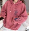画像4:  Woman mickey mouse embroidery fleece hoodieJacket coat   ミッキーマウス刺繍フリースジャケット コート (4)