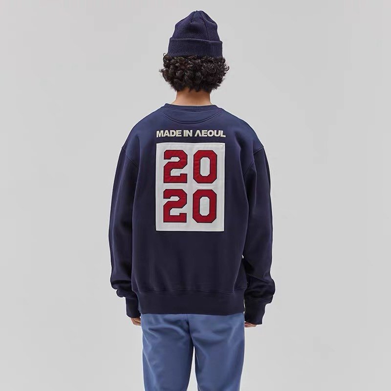 画像11: unisex Back 2020 patch  round neck plus velvet sweatshirt 男女兼用 ユニセックスバック2020パッチレターロゴトレーナー (11)