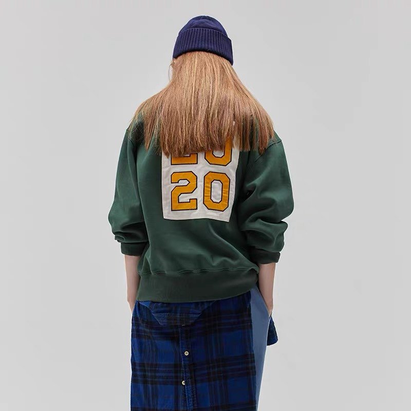 画像14: unisex Back 2020 patch  round neck plus velvet sweatshirt 男女兼用 ユニセックスバック2020パッチレターロゴトレーナー (14)