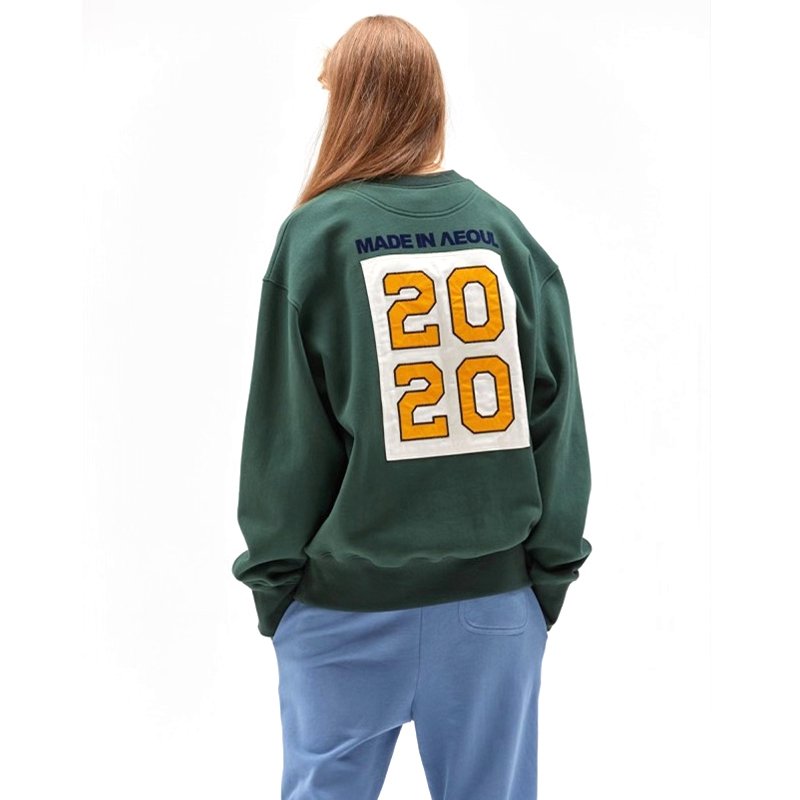 画像4: unisex Back 2020 patch  round neck plus velvet sweatshirt 男女兼用 ユニセックスバック2020パッチレターロゴトレーナー (4)