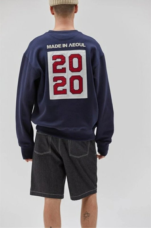画像8: unisex Back 2020 patch  round neck plus velvet sweatshirt 男女兼用 ユニセックスバック2020パッチレターロゴトレーナー (8)