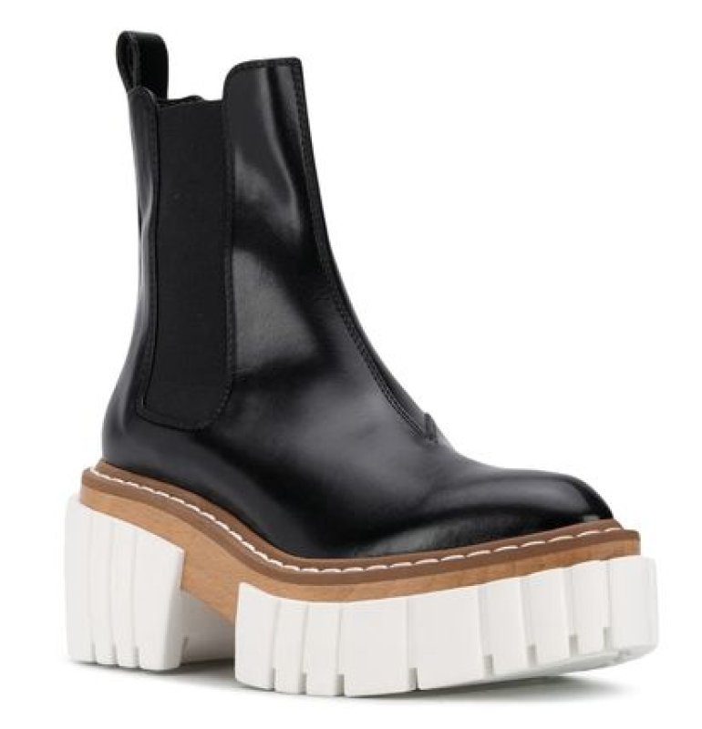 画像3:  women's platform leather Martin boots  サイドゴアレザー本革チャンキーソール厚底 マーティンブーツ  (3)