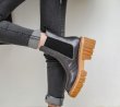 画像9:  women's platform leather Martin boots 　サイドゴアレザー本革チャンキーソール厚底　マーティンブーツ  (9)