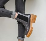 画像9:  women's platform leather Martin boots 　サイドゴアレザー本革チャンキーソール厚底　マーティンブーツ  (9)