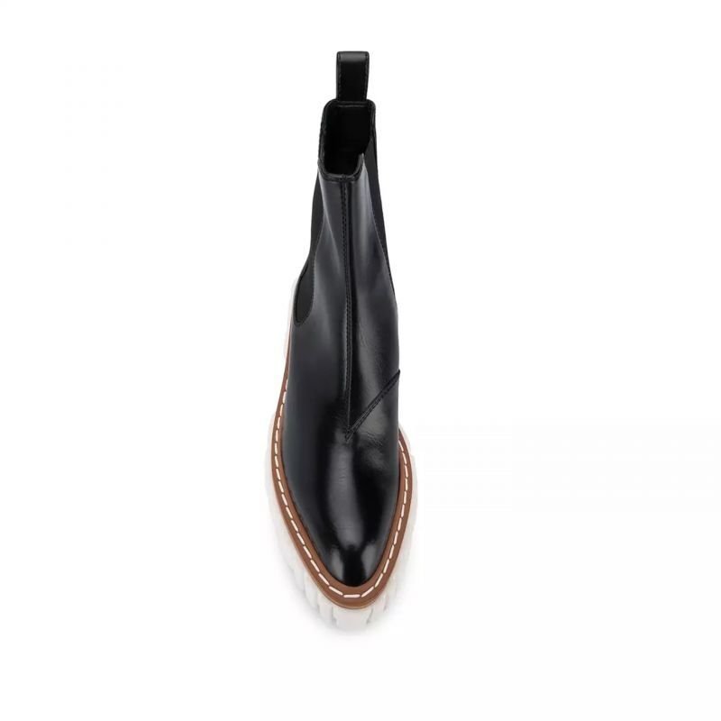 画像18:  women's platform leather Martin boots  サイドゴアレザー本革チャンキーソール厚底 マーティンブーツ  (18)