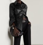 画像3: Irregular sleeves pleated leather shirt top coat 　レザーイレギュラー袖プリーツレザーシャツ　ジャケット (3)