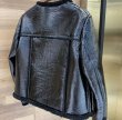 画像3:  Leather no collar piping jacket coat　レザーノーカラートリミングジャケット コート (3)