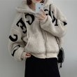 画像10: lamb plush Numbering blouson jacket coat　ラムファーナンバリングブルゾン ジャケット コート (10)