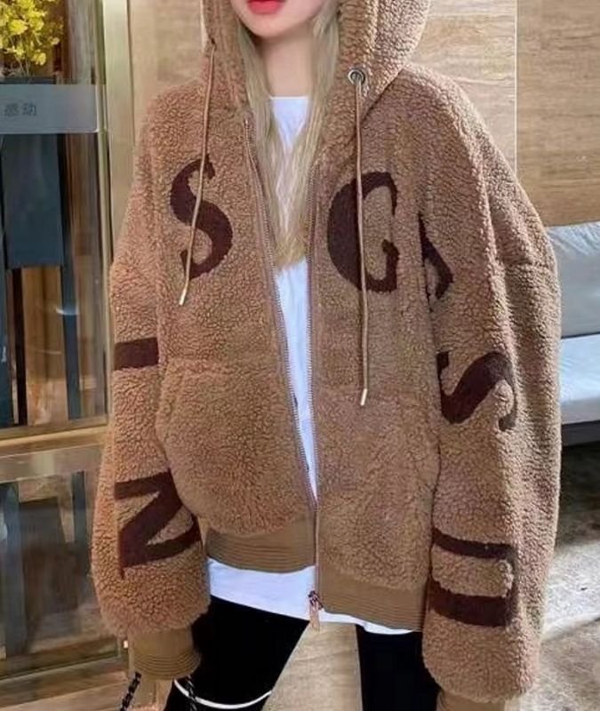 画像5: lamb plush Numbering blouson jacket coat　ラムファーナンバリングブルゾン ジャケット コート (5)