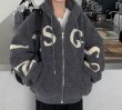 画像9: lamb plush Numbering blouson jacket coat　ラムファーナンバリングブルゾン ジャケット コート (9)