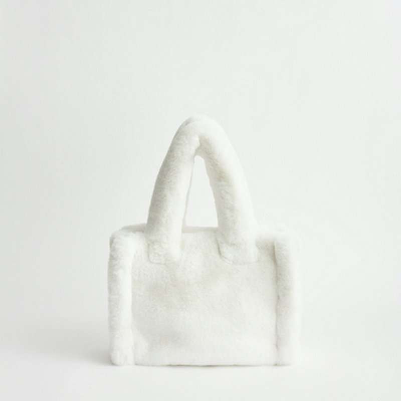 画像8: plush fashion all-match Multicolor small tote bag handbag bag   モコモコファートートハンドバック (8)