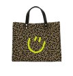 画像2: Leopard smiley hand carry Large capacity bag totes houlder bag handbag  ユニセックス レオパード＆スマイルトートショルダーハンドバック (2)