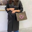 画像5: Leopard smiley hand carry Large capacity bag totes houlder bag handbag  ユニセックス レオパード＆スマイルトートショルダーハンドバック (5)