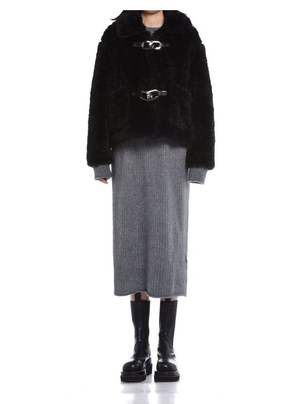 画像8:  Women's rabbit fur padded jacket  coat　エコラビットファーダッフルショート丈ジャケット コート (8)