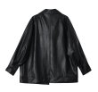 画像4: Women's leather Mid-length jacket  coat　レザーミドル丈シンプルコートジャケット  (4)