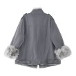 画像4: Women's Real fox fur trimming Trench coat jacket　リアルフォックスファートリミング トレンチコート　ジャケット (4)