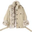 画像1: Women's Real fox fur trimming Trench coat jacket　リアルフォックスファートリミング トレンチコート　ジャケット (1)
