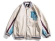 画像6: American street color-blocking motorcycle PU leather jacket baseball  Loose uniform couple  jacket ユニセックス 男女兼用レザーユニフォームスタジアムジャンパー ジャケット ブルゾンスタジャン (6)