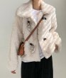 画像13:  Women's rabbit fur padded jacket  coat　エコラビットファーダッフルショート丈ジャケット コート (13)