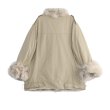 画像3: Women's Real fox fur trimming Trench coat jacket　リアルフォックスファートリミング トレンチコート　ジャケット (3)