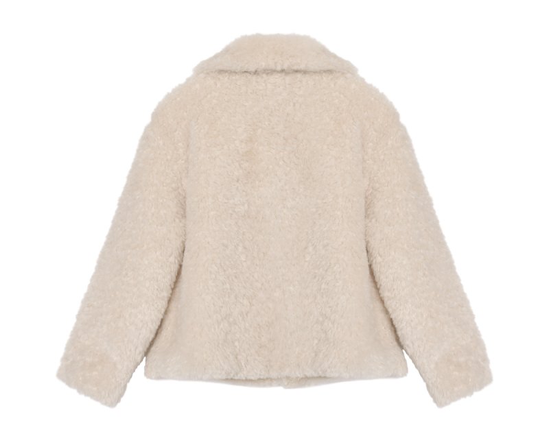 画像5:  Women's rabbit fur padded jacket  coat　エコラビットファーダッフルショート丈ジャケット コート (5)