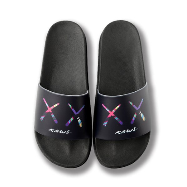 画像1: Men's kaws rainbow logo slippers flip flops  soft bottom sandals slippers  即納プラットフォームフリップフロップ kaws カウズ サンダルシャワーサンダル ビーチサンダル　ユニセックス男女兼用　 (1)
