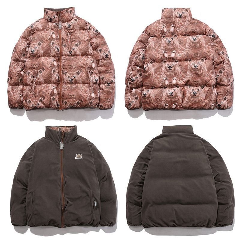 men and women Bear print reversible high street loose padded