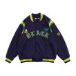 画像3: High street daisy embroidery jacket men and women uniform couple  jacket  ユニセックス 男女兼用デイジー刺繍付きユニフォームスタジアムジャンパー ジャケット ブルゾンスタジャン (3)