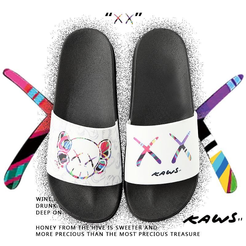 画像3: Men's kaws rainbow logo slippers flip flops  soft bottom sandals slippers  即納プラットフォームフリップフロップ kaws カウズ サンダルシャワーサンダル ビーチサンダル　ユニセックス男女兼用　 (3)