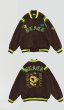 画像8: High street daisy embroidery jacket men and women uniform couple  jacket  ユニセックス 男女兼用デイジー刺繍付きユニフォームスタジアムジャンパー ジャケット ブルゾンスタジャン (8)