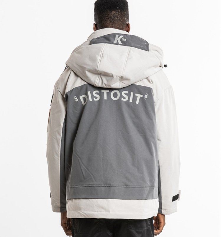 画像3: embroideryNASA logo thick windproof warm creative badge hooded jacket tooling down jacket jacket  ユニセックス 男女兼用 NASA刺繍ダウンコートジャケット ブルゾンスタジャン (3)