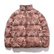 画像5: men and women Bear print reversible high street loose padded jacket down jacket  ユニセックス 男女兼用 ベアー熊プリントリバーシブルダウンコートジャケット ブルゾンスタジャン (5)