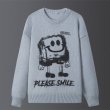 画像2: New men's and women's SpongeBob Please smile print casual crew neck sweater オーバーサイズ ユニセックス 男女兼用スポンジボブプリントカジュアルクルーネックセーター (2)