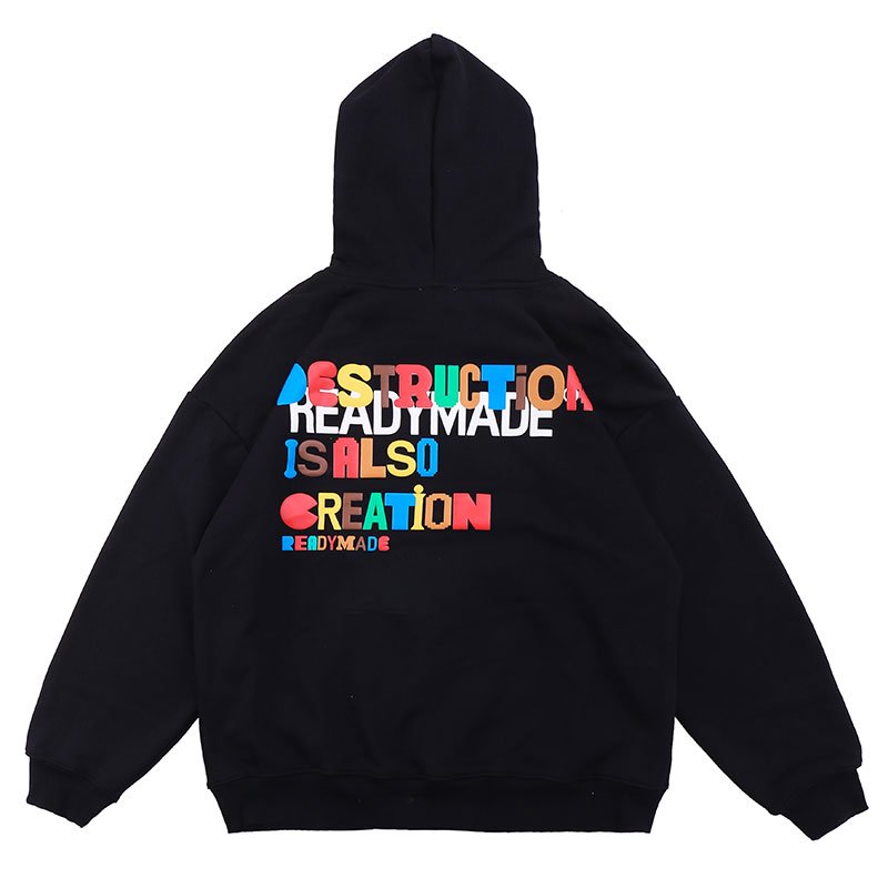 画像2: street loose hooded kangaroo pocket hoodie sweater オーバーサイズ ユニセックス 男女兼用フーディーウォッシュウォーターフーディーパーカーセーター (2)